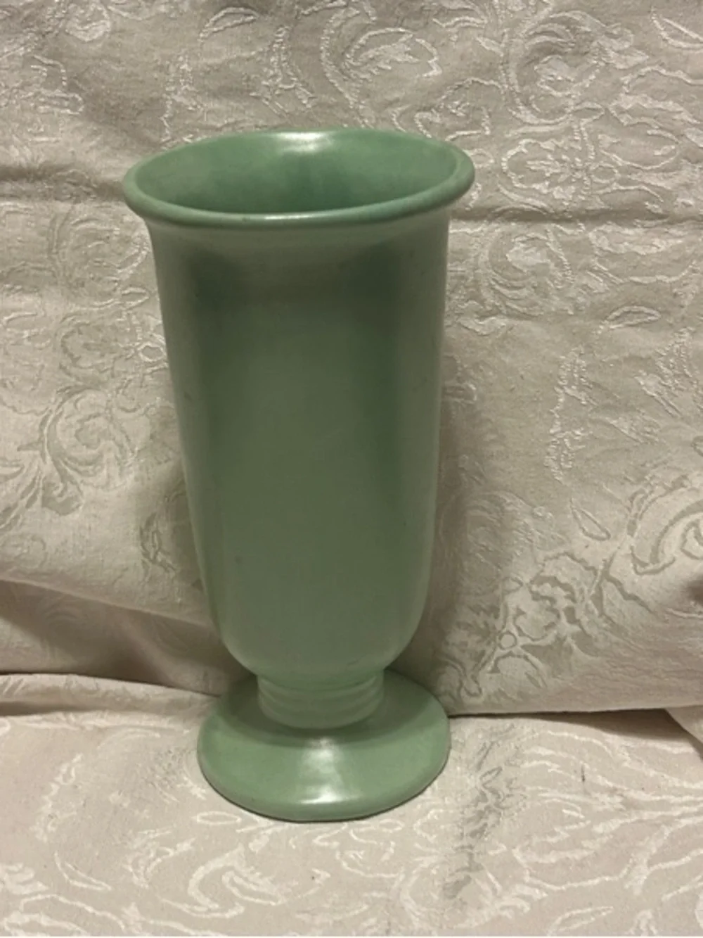 Vintage Green Ceramic Pedestal Vase